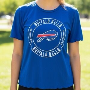 Team Apparel Buffalo Bills Womens Sleepwear Blue Short Sleeve T Shirt Size L